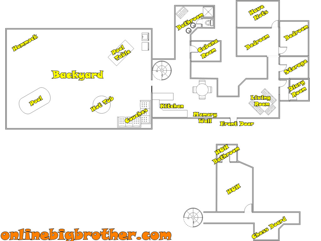 Big Brother House Floor Plan