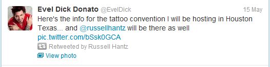 Evel Dick Tweet about tattoo convention