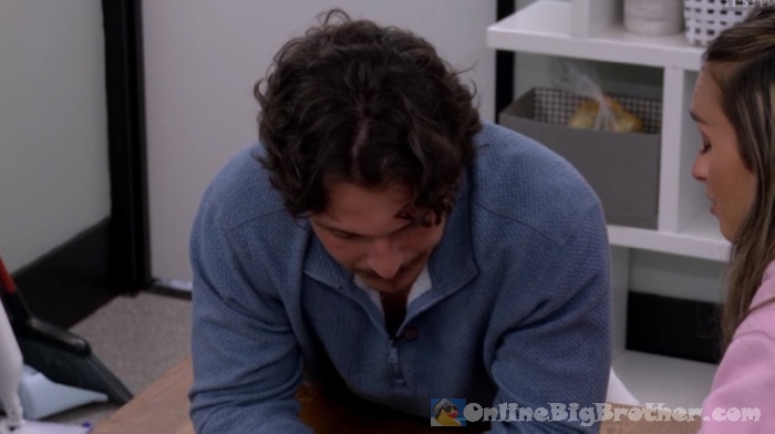 Rome and Lyric talking privately in the Big Brother storage room