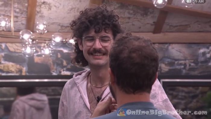 Berrett smiling during his 2:59 AM HOH conversation with Devens