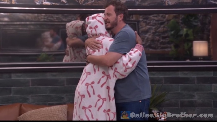 Devens hugs Taylor in the HOH room after telling her she is safe from nominations