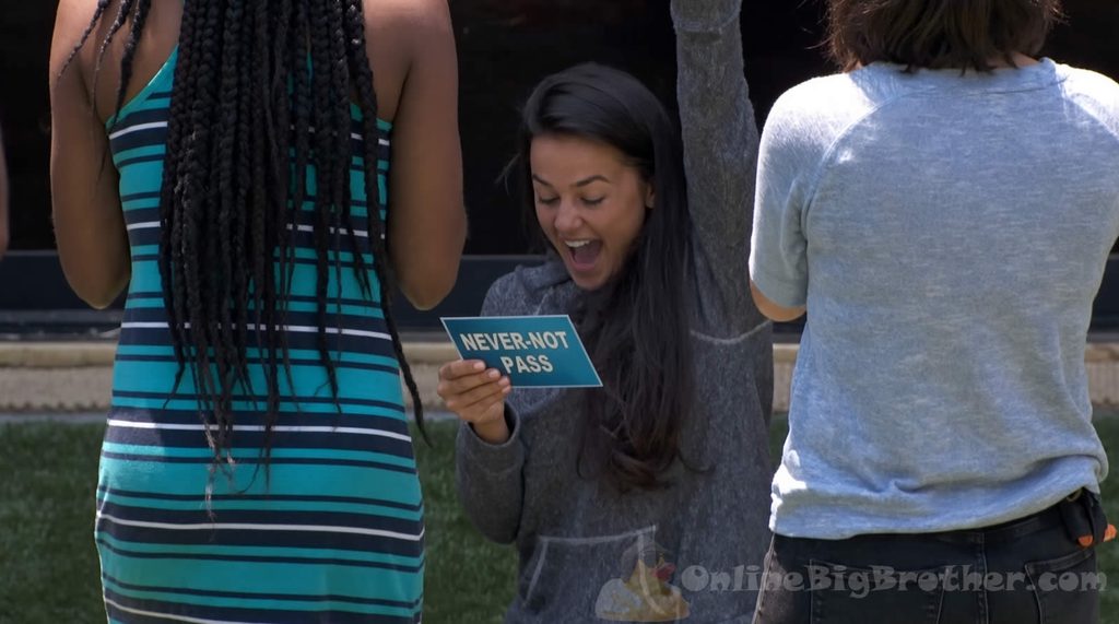 Natalie Big Brother 18 winning the Never-Not Pass