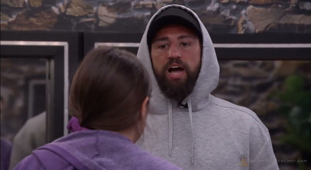 Kamu and Haley talking in the Big Brother 28 Have-Not room