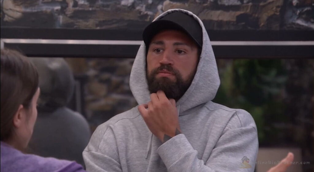 Mallory listening as Kamu makes his case in the HOH room