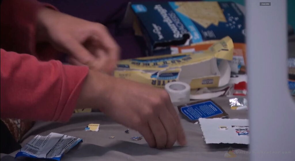 Another of Mallory's food-label artworks made inside the Big Brother 28 house