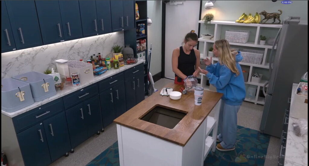 Melody and Mallory talking privately in the Big Brother 28 storage room