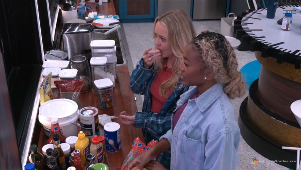 Big Brother 28 - Melody and Taylor in the kitchen, 1:43 pm Big Brother 28 - Melody and Taylor in the kitchen, 1:43 pm
